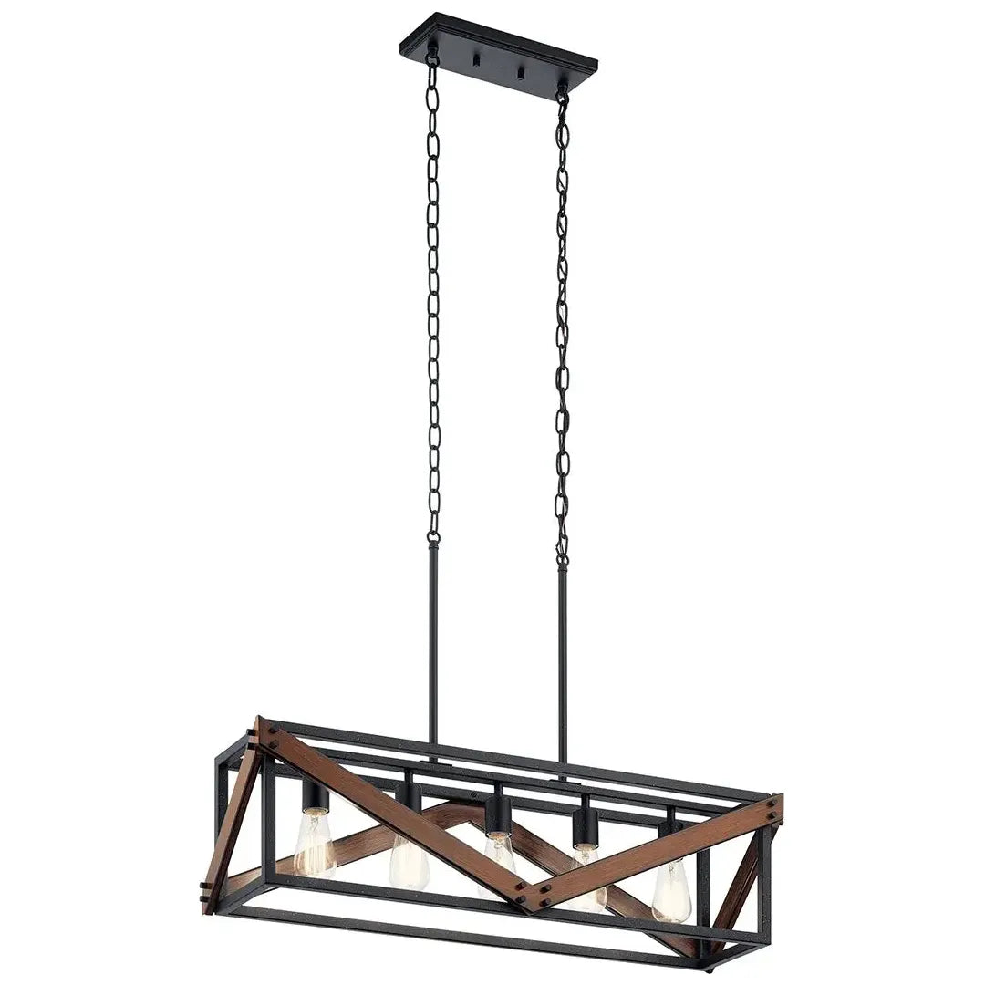 Rustic track lighting for farmhouse decorBarrington 32" 5-Light Linear Chandelier