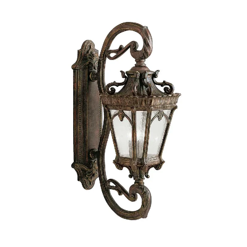 Industrial Lighting for Printing Press FacilitiesTournai 38 In 4-Lights Outdoor Wall Light With Clear Seeded Glass, Bronze Finish