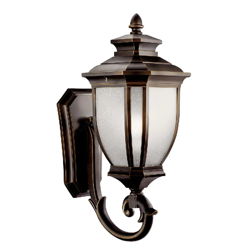 Corrosion - Resistant Industrial Lighting for Coastal FactoriesSalisbury 24 In 1-Light Outdoor Wall Light With Satin Etched Linen Glass, Bronze Finish Corrosion - Resistant Industrial Lighting for Coastal FactoriesSalisbury 24 In 1-Light Outdoor Wall Light With Satin Etched Linen Glass, Bronze Finish