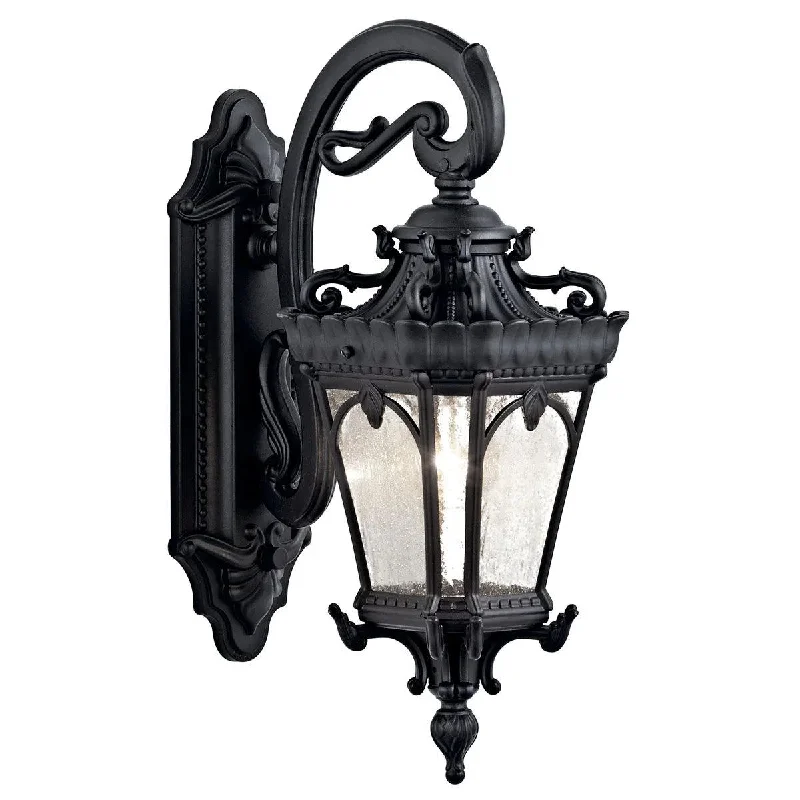 Corrosion - Resistant Industrial Lighting for Coastal FactoriesTournai 18 In 1-Light Outdoor Wall Light With Clear Seeded Glass, Black Finish Corrosion - Resistant Industrial Lighting for Coastal FactoriesTournai 18 In 1-Light Outdoor Wall Light With Clear Seeded Glass, Black Finish