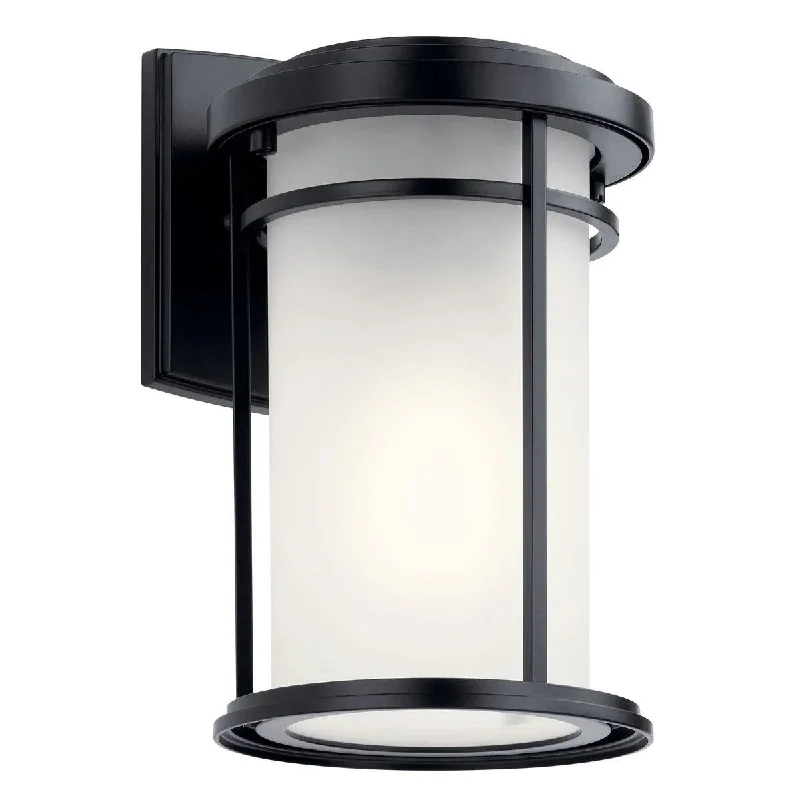 Color - Tunable Industrial Lighting for Special ApplicationsToman 10 In 1-Light Outdoor Wall Light With Clear Satin Etched Glass, Black Fnish Color - Tunable Industrial Lighting for Special ApplicationsToman 10 In 1-Light Outdoor Wall Light With Clear Satin Etched Glass, Black Fnish