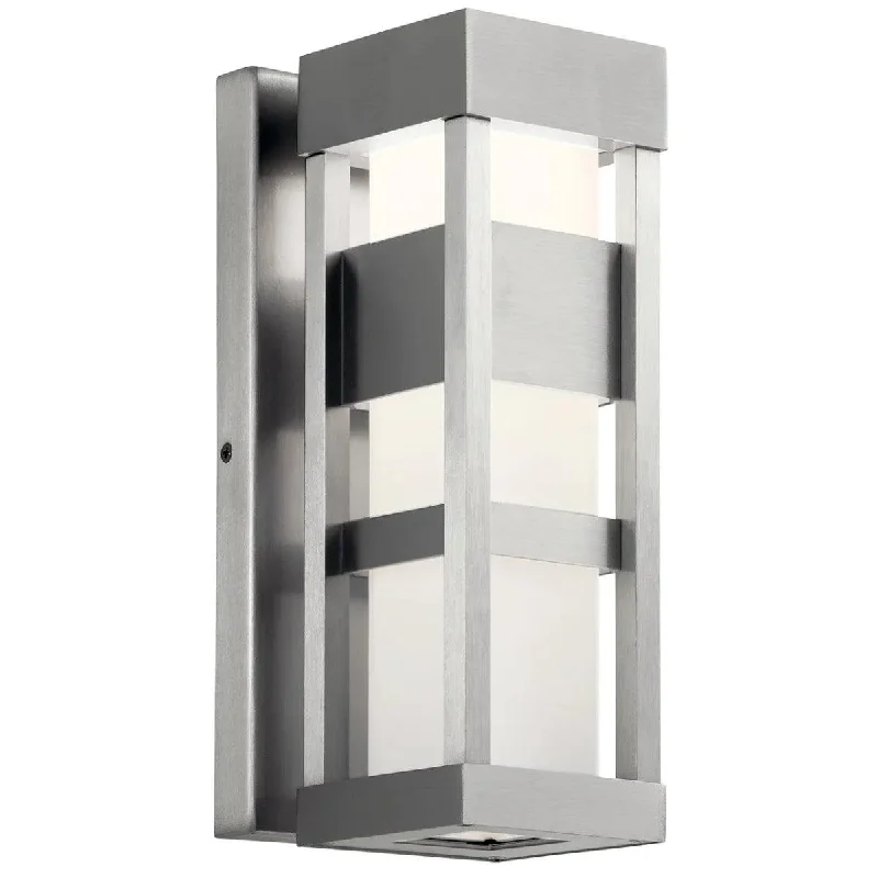 Color - Tunable Industrial Lighting for Special ApplicationsRyler 12 In 1-Light LED Outdoor Wall Light With Satin Etched Opal Glass, Silver Finish Color - Tunable Industrial Lighting for Special ApplicationsRyler 12 In 1-Light LED Outdoor Wall Light With Satin Etched Opal Glass, Silver Finish