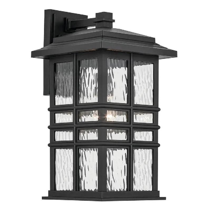 Shock - Resistant Industrial Lighting for Vibrating Machinery AreasBeacon Square 18 In 1-Light Outdoor Wall Light with Clear Hammered Glass, Black Finish Shock - Resistant Industrial Lighting for Vibrating Machinery AreasBeacon Square 18 In 1-Light Outdoor Wall Light with Clear Hammered Glass, Black Finish