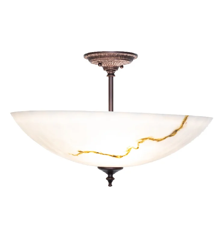 Industrial Pendant Lighting for Machine ShopsCorinth Three Light Semi-Flushmount