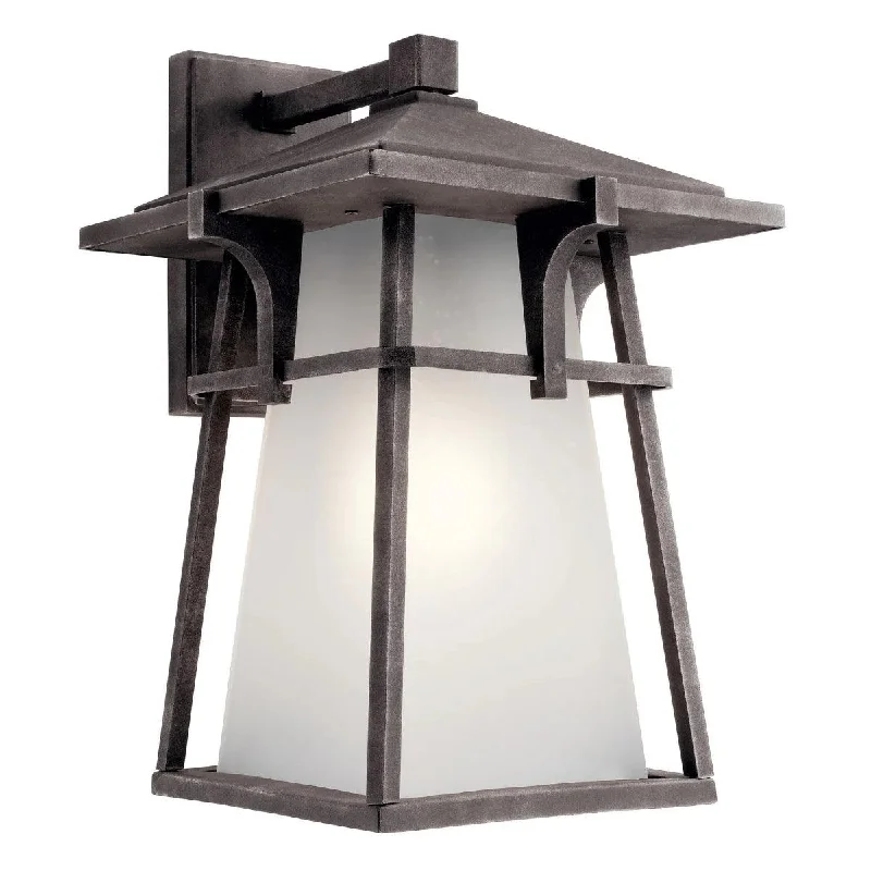 Industrial Lighting for Printing Press FacilitiesBeckett 18 In 1-Light Outdoor Wall Light with Satin Etched Seeded Glass, Bronze Finish Industrial Lighting for Printing Press FacilitiesBeckett 18 In 1-Light Outdoor Wall Light with Satin Etched Seeded Glass, Bronze Finish