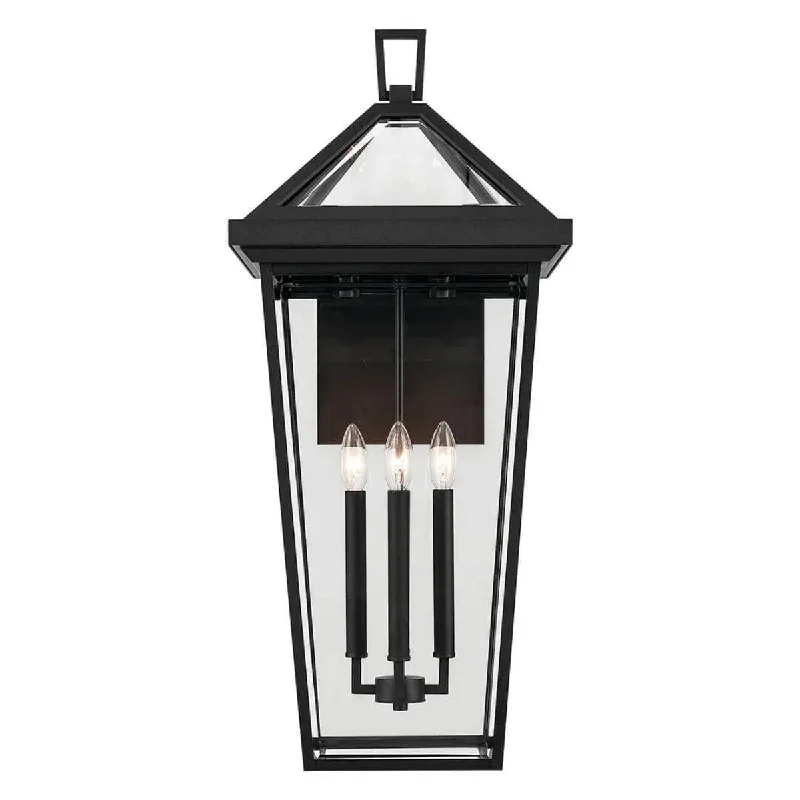 Low - Bay Industrial Lighting Fixtures for Small FactoriesRegenge 30 In 4-Lights Outdoor Wall Light With Clear Beveled Glass, Black Finish Low - Bay Industrial Lighting Fixtures for Small FactoriesRegenge 30 In 4-Lights Outdoor Wall Light With Clear Beveled Glass, Black Finish
