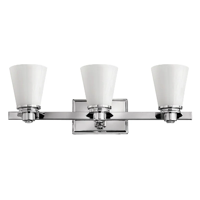 White track lighting for a clean lookAvon 3 Light Above Mirror Light IP44