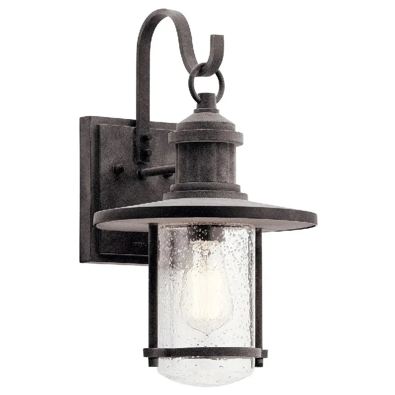 Industrial Lighting with High CRI (Color Rendering Index) for True Color PerceptionRiverwood 17 In 1-Light Outdoor Wall Light With Clear Seeded Glass, Bronze Finish Industrial Lighting with High CRI (Color Rendering Index) for True Color PerceptionRiverwood 17 In 1-Light Outdoor Wall Light With Clear Seeded Glass, Bronze Finish