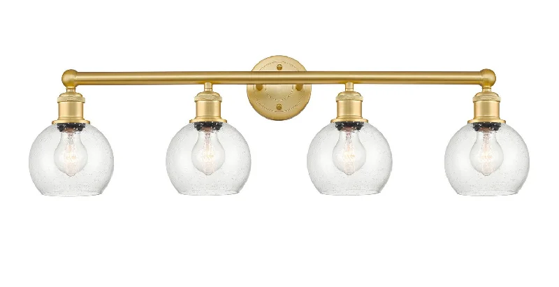 Industrial Lighting for Metal Fabrication ShopsEdison Four Light Bath Vanity
