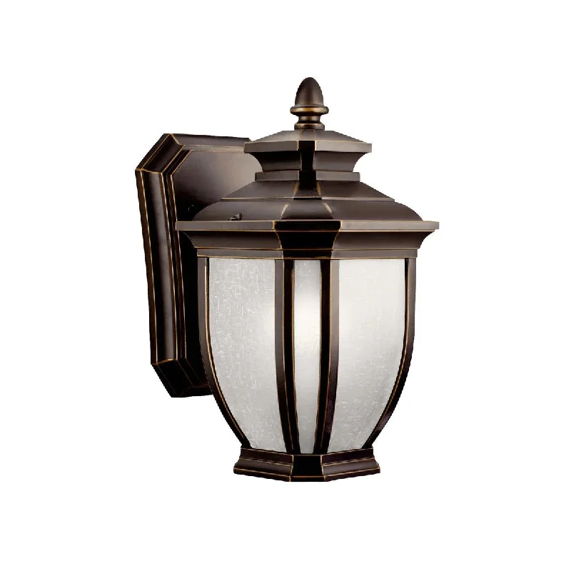 Industrial Lighting for Printing Press FacilitiesSalisbury 10 In 1-Light Outdoor Wall Light With Satin Etched Linen Glass, Bronze Finish Industrial Lighting for Printing Press FacilitiesSalisbury 10 In 1-Light Outdoor Wall Light With Satin Etched Linen Glass, Bronze Finish
