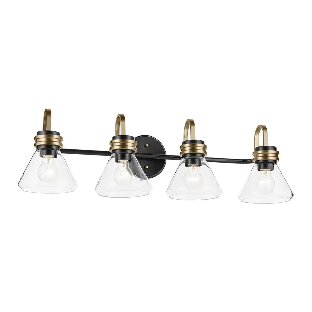 Track lighting with frosted glass shadesFarum 34" 4-Light Vanity Light