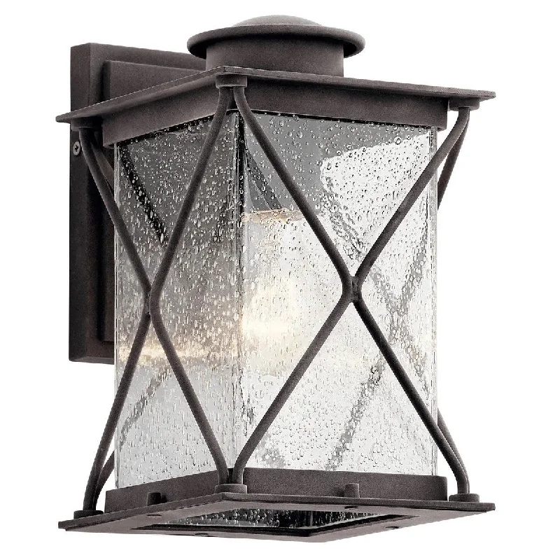 Dimmable Industrial Lighting for Ambiance ControlArgyle 10 in 1-Light Outdoor Wall Light With Clear Seeded Glass, Bronze Finish Dimmable Industrial Lighting for Ambiance ControlArgyle 10 in 1-Light Outdoor Wall Light With Clear Seeded Glass, Bronze Finish