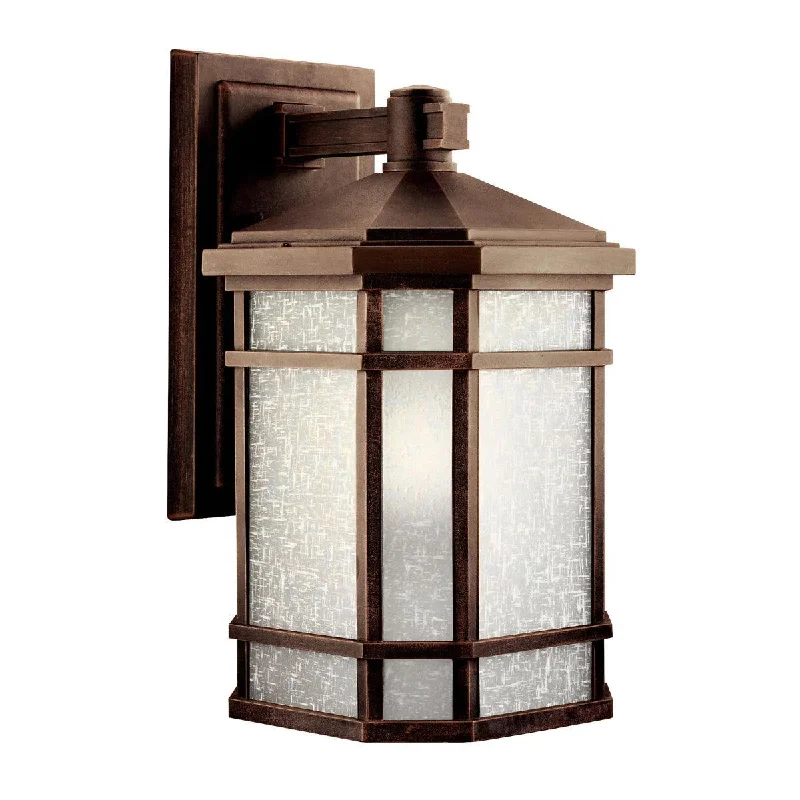 Durable Industrial Lighting for Harsh EnvironmentsCameron 17 In 1-Light Outdoor Wall Light With Satin Etched Linen Glass, Bronze Finish Durable Industrial Lighting for Harsh EnvironmentsCameron 17 In 1-Light Outdoor Wall Light With Satin Etched Linen Glass, Bronze Finish