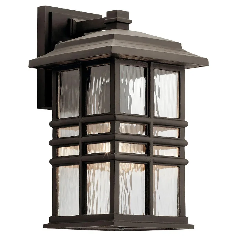 Industrial Flood Lighting for Outdoor Loading DocksBeacon Square 14 In 1-Light Outdoor Wall Light with Clear Hammered Glass, Bronze Finish Industrial Flood Lighting for Outdoor Loading DocksBeacon Square 14 In 1-Light Outdoor Wall Light with Clear Hammered Glass, Bronze Finish