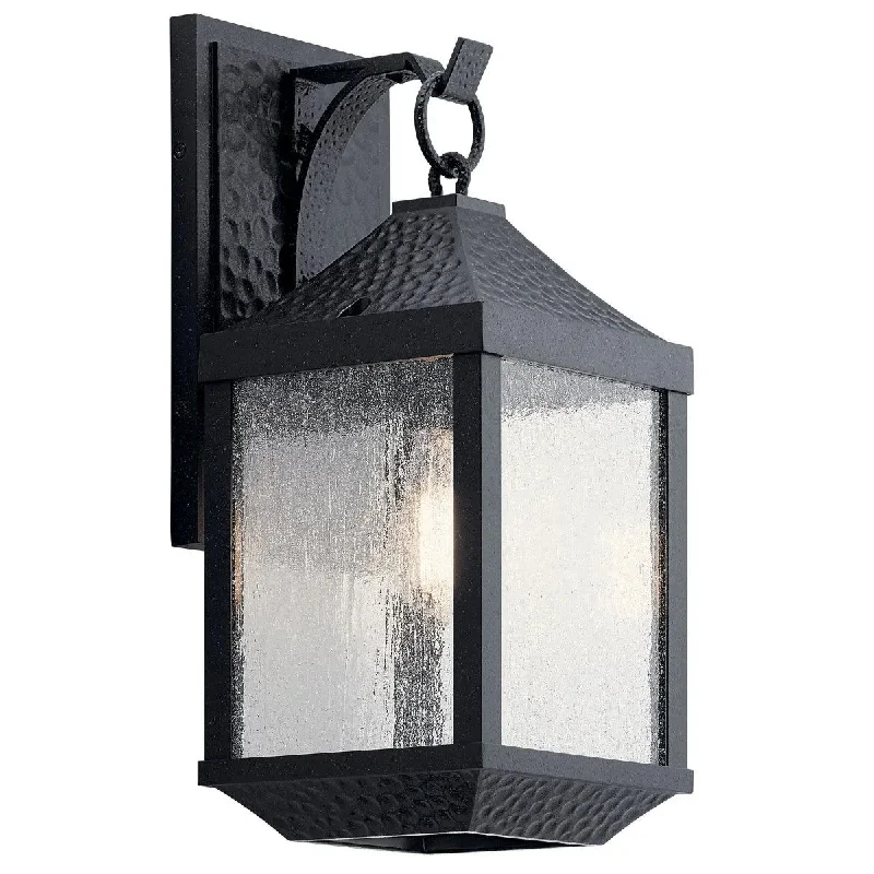 Industrial Flood Lighting for Outdoor Loading DocksSpringfield 18 In 1-Light Outdoor Wall Light With Clear Seeded Glass, Black Finish