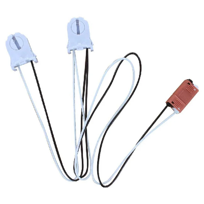 Industrial Flood Lighting for Outdoor Loading Docks2-Lamp Wiring Harness with Short Non-shunted Sockets for LED Tubes