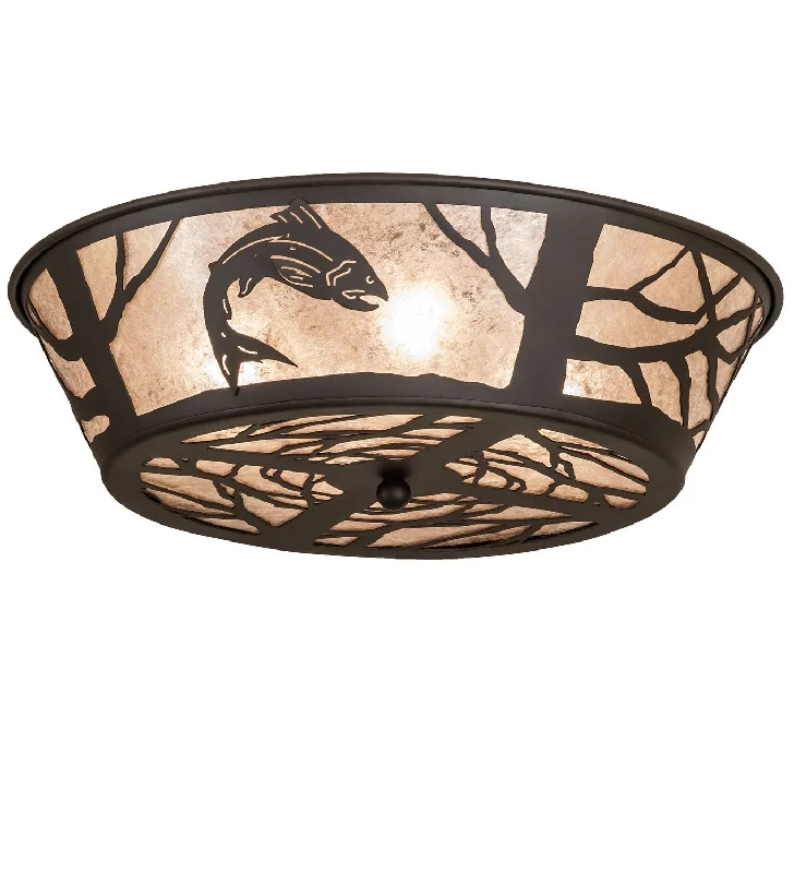 Industrial Area Lighting for Large Open SpacesLeaping Trout Four Light Flushmount