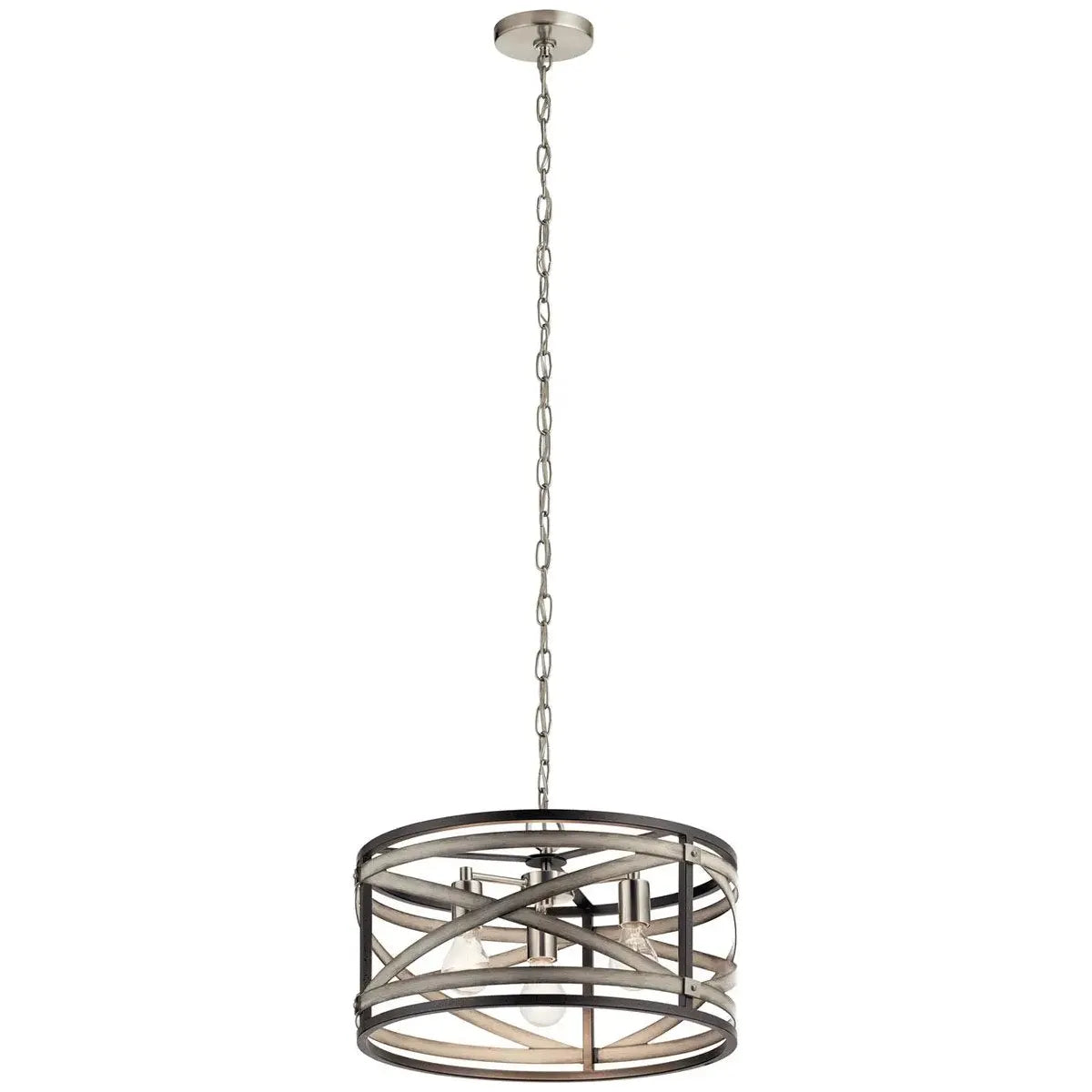 Track lighting for highlighting bookcasesStetton 9.25" 3-Light Drum Pendant