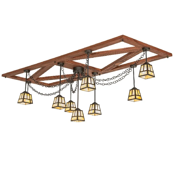 Industrial Ceiling - Mounted Lighting for Assembly PlantsPocono Pool House Nine Light Chandelier Industrial Ceiling - Mounted Lighting for Assembly PlantsPocono Pool House Nine Light Chandelier