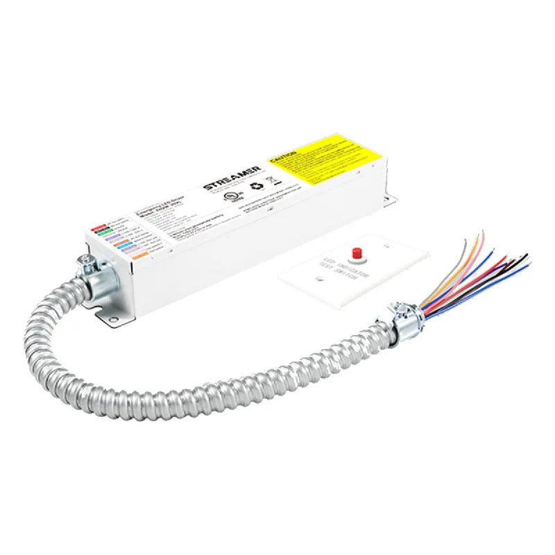 Industrial Lighting for Automotive Manufacturing PlantsLED Emergency Driver, 15 Watts, 90-260V DC High Voltage Output, Single Flex-Conduit