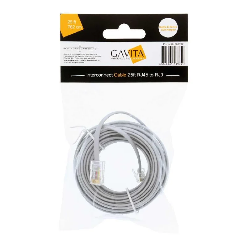 Industrial Lighting for Furniture FactoriesGavita E-Series LED Adapter, RJ45 To RJ9, 25ft Interconnect Cable Industrial Lighting for Furniture FactoriesGavita E-Series LED Adapter, RJ45 To RJ9, 25ft Interconnect Cable