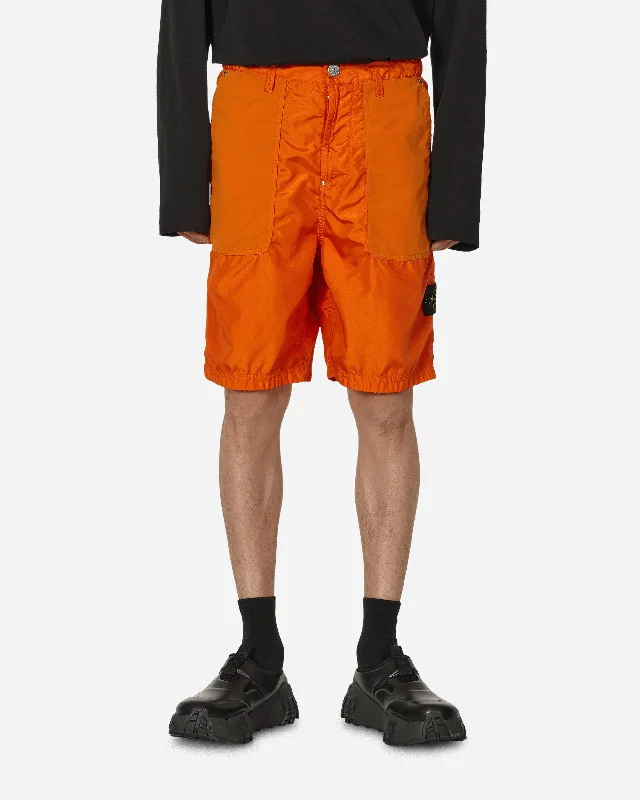 Garment Dyed Polyester Shorts Orange