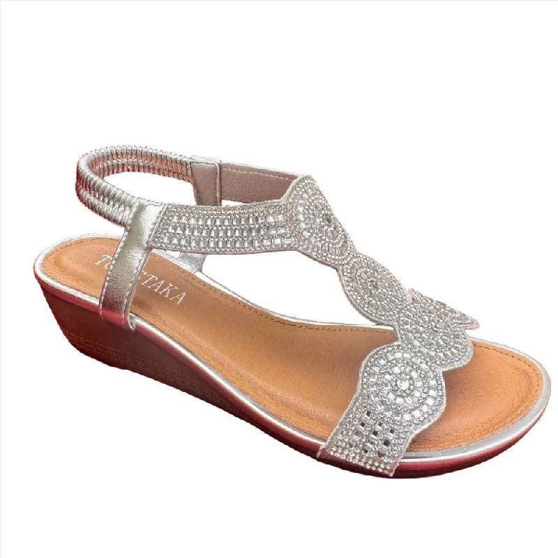 Diamante Circle Detail Slip on Wedge