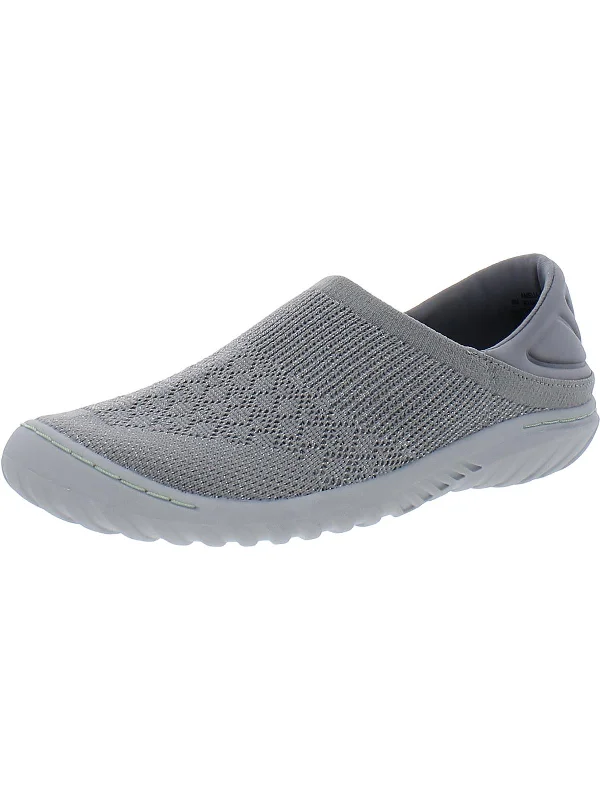 Amelia Womens Metallic Knit Slip-On Sneakers