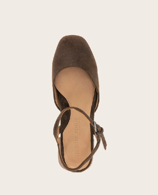 GENTLE SOULS - Lucinda Suede Closed Toe Strap Sandal