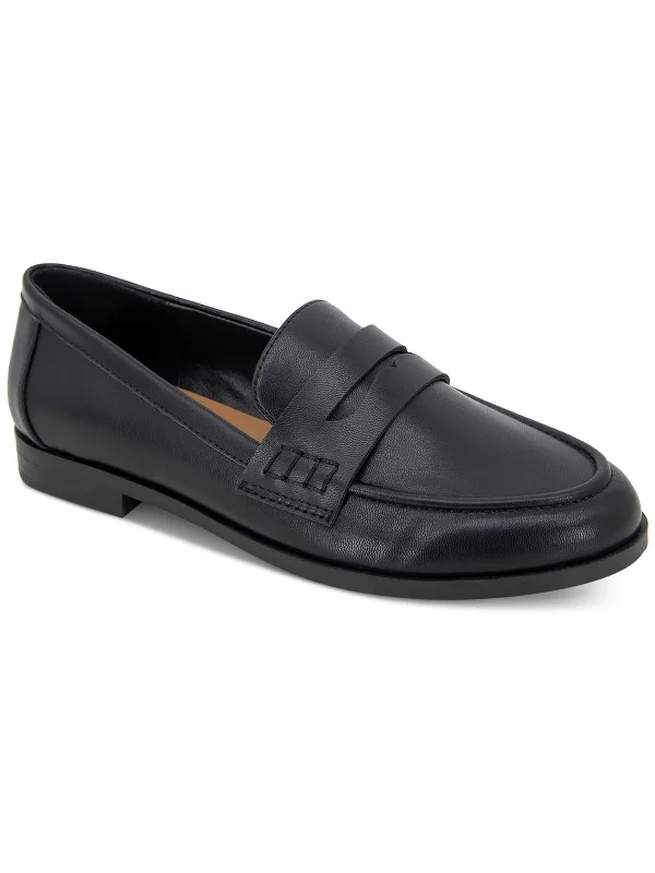 Giannaa Womens Faux Leather Slip-On Loafers