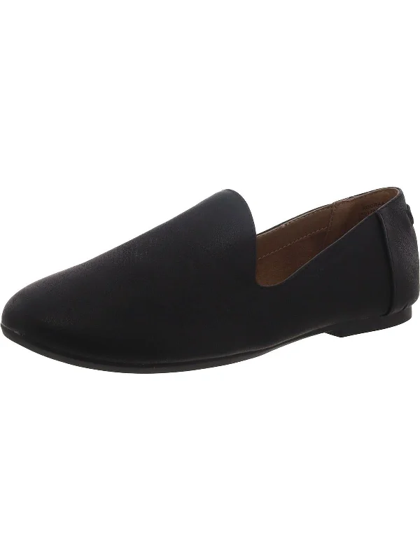 Womens Faux Leather Slip On Loafers