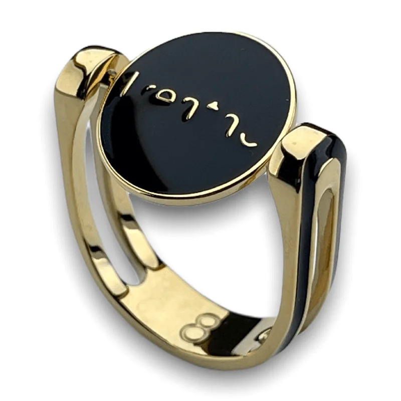 Midnight enamel / gold metal / 4