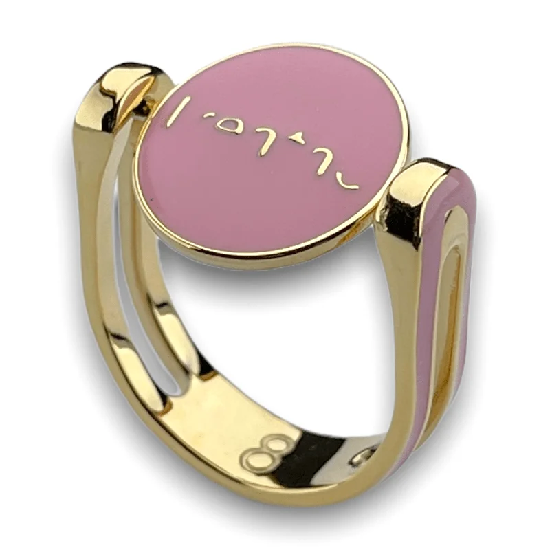 Blush pink enamel / gold metal / 4