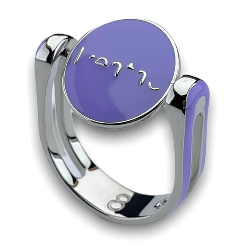 Lavender enamel / silver metal / 4