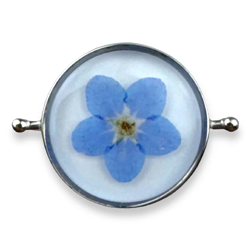 Silver / Periwinkle Forget-Me-Not (round)