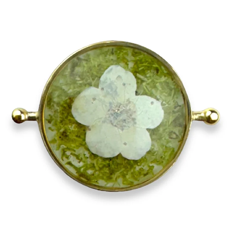 Gold / New! White Forget-Me-Not & Moss (round)