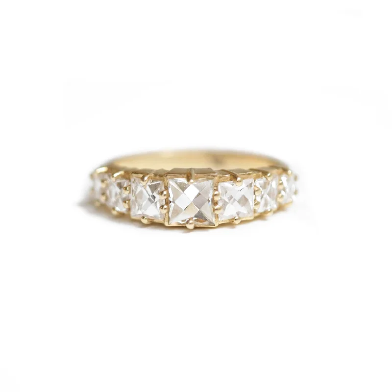 French Cut Diamond Line Ring