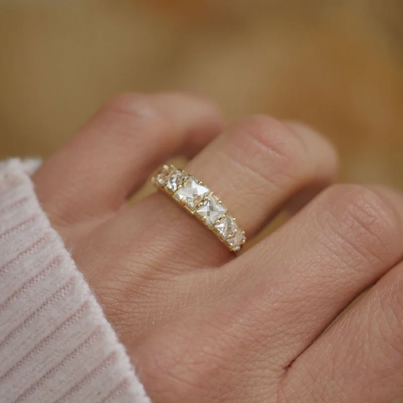 French Cut Diamond Line Ring