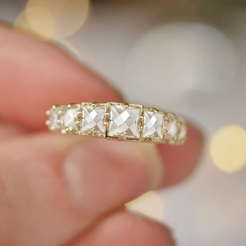 French Cut Diamond Line Ring