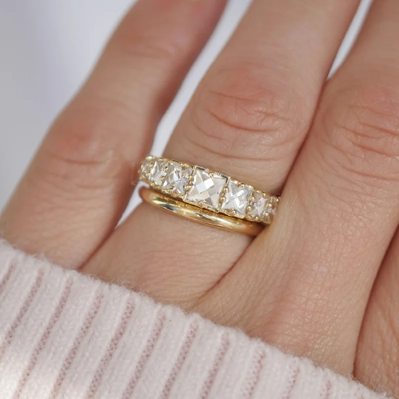 French Cut Diamond Line Ring