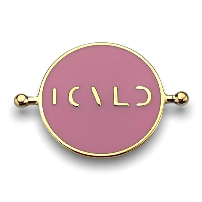 Blush pink enamel / gold metal