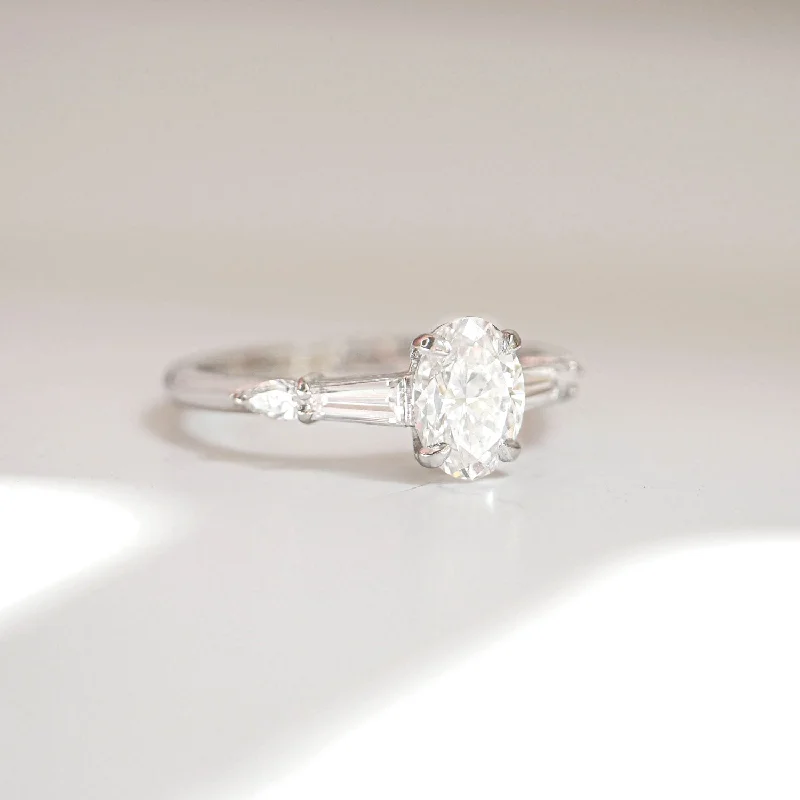 Oval Baguette & Pear Diamond Ring