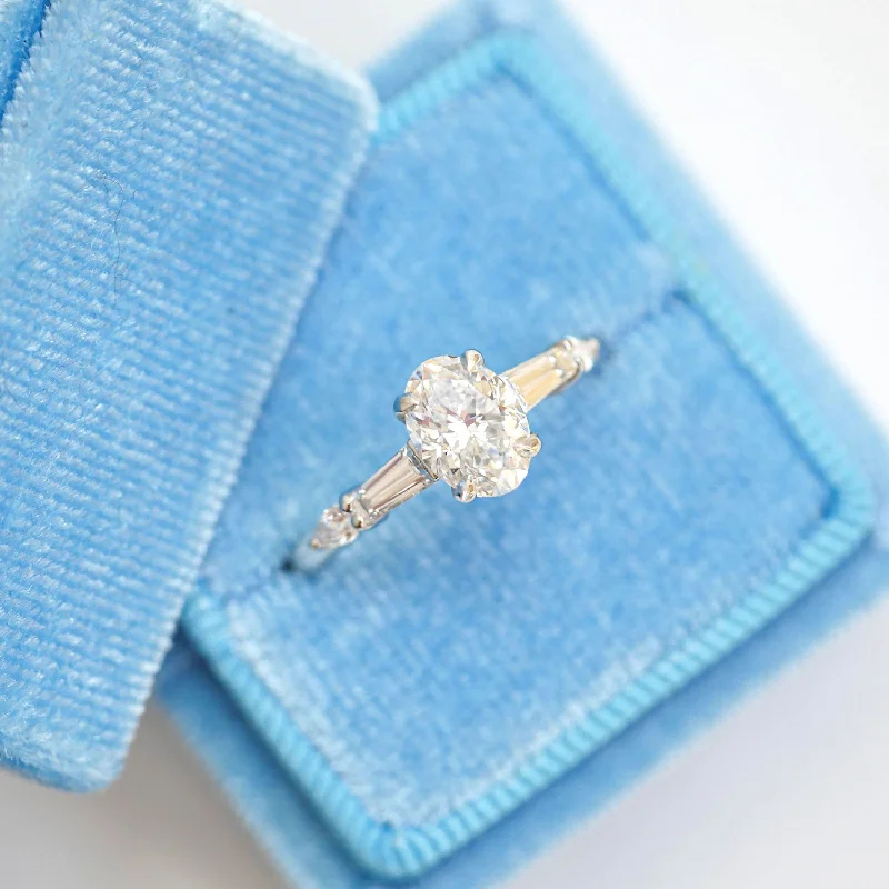 Oval Baguette & Pear Diamond Ring