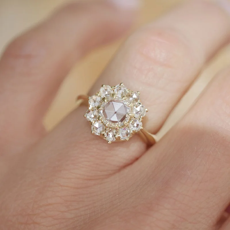 Rose Diamond Cluster Ring