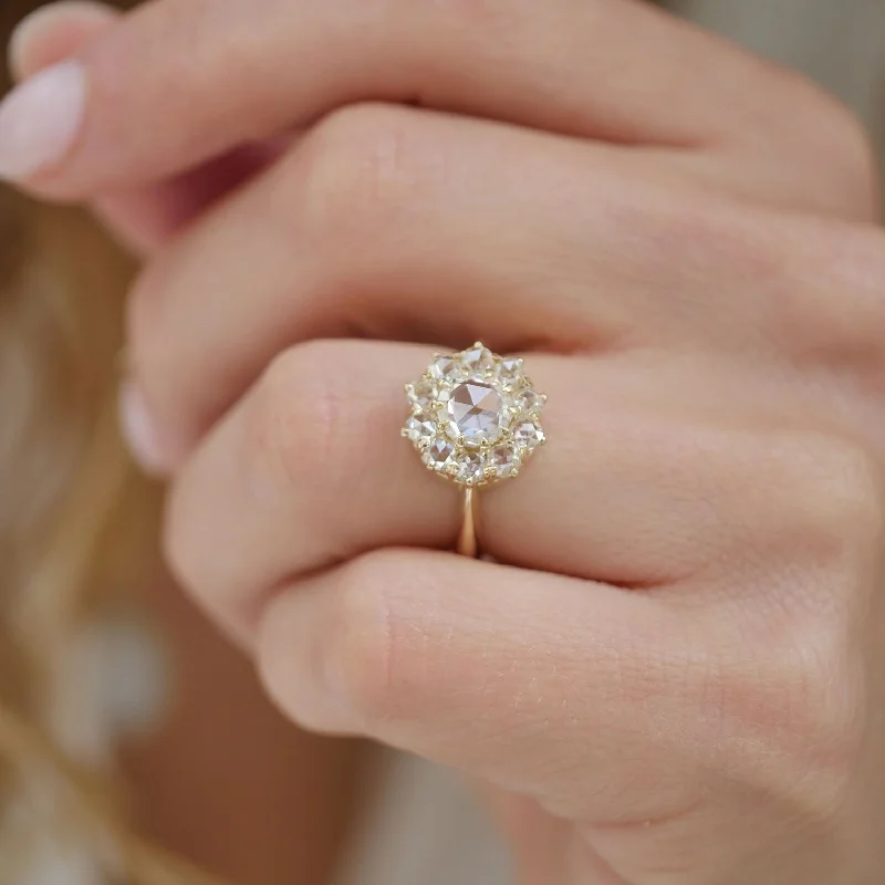 Rose Diamond Cluster Ring