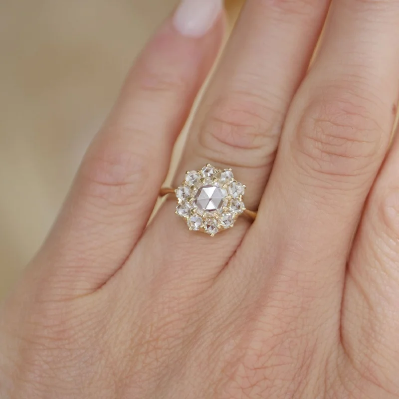 Rose Diamond Cluster Ring