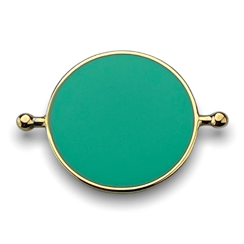 Seafoam green enamel / gold metal