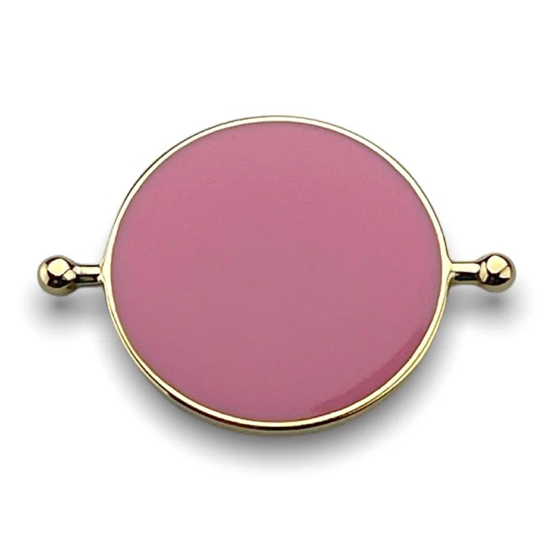 Blush pink enamel / gold metal