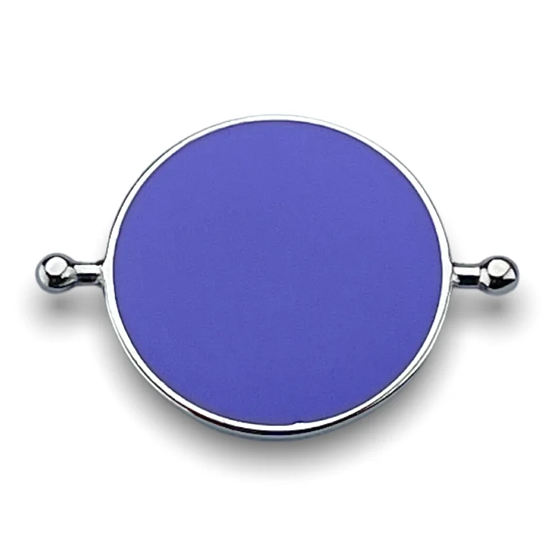 Lavender enamel / silver metal