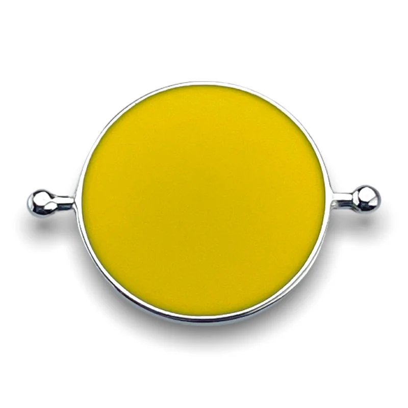 Sunrise yellow enamel / silver metal